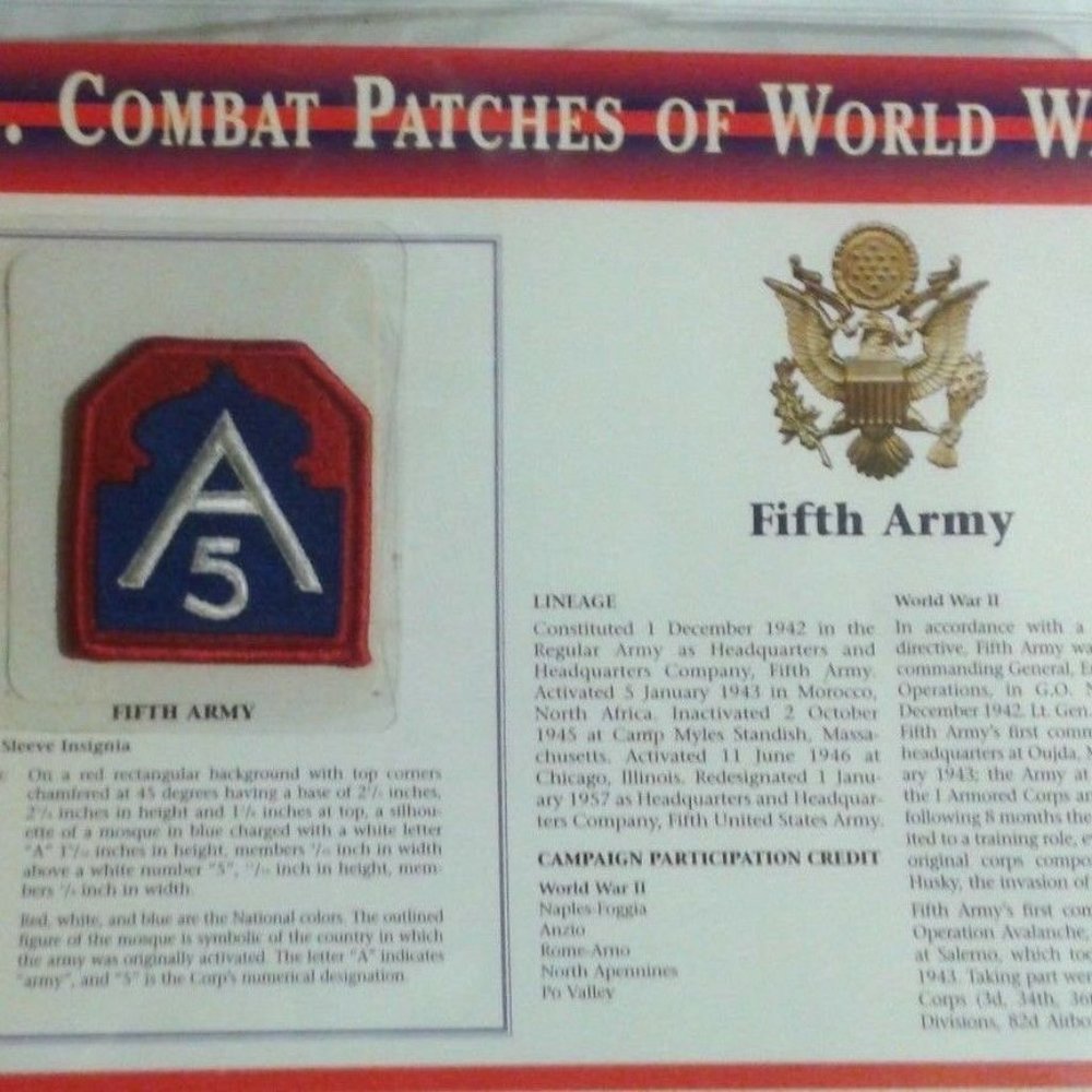 Us Combat Patches Of World War Ii 3rd Fifth Army - image 2